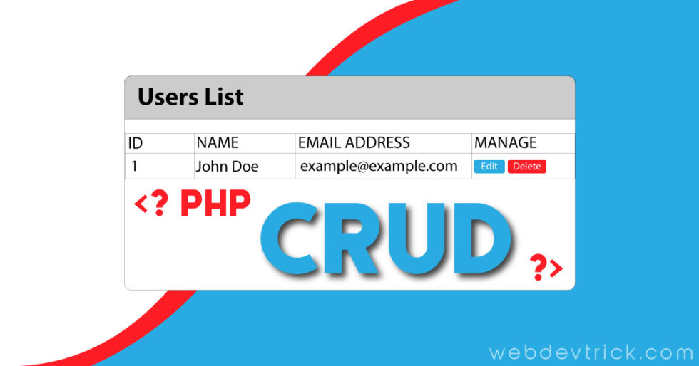 CRUD PHP MySQL Example And Source Code With Ajax No Reloading