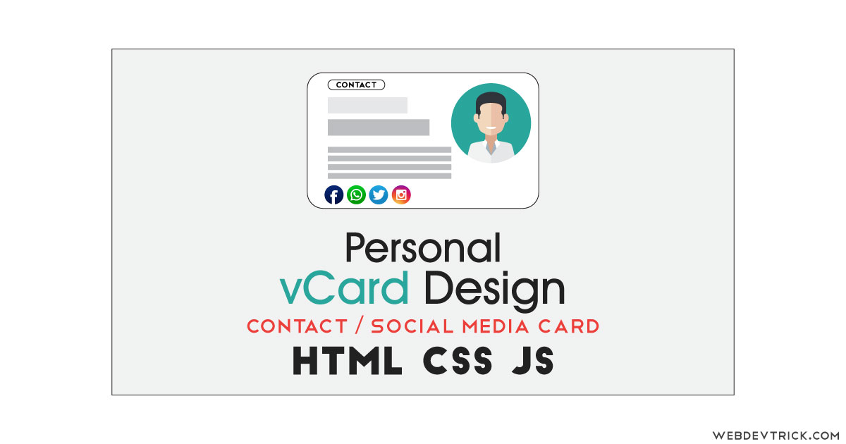 CSS Contact vCard Design With Clip Path Animation | Contact Me Card