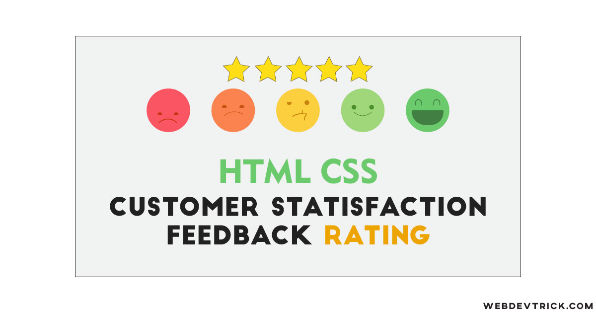 CSS Feedback Star Rating With Emoji Expression | Customer Satisfaction