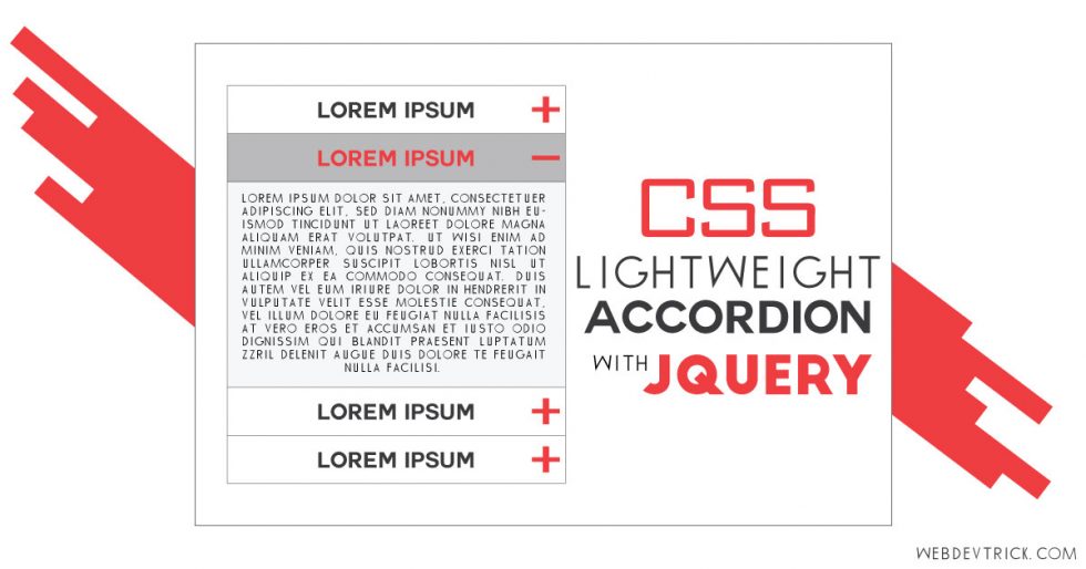 CSS Lightweight Accordion | JQuery Accordion With Lightweight Design