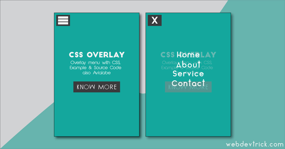CSS Overlay Menu Example & Source Code - Web Dev Trick