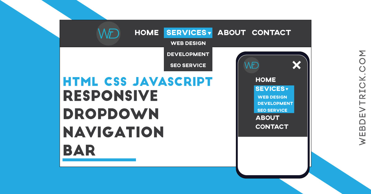 CSS Responsive Navbar With HTML & JavaScript | Dropdown Menu