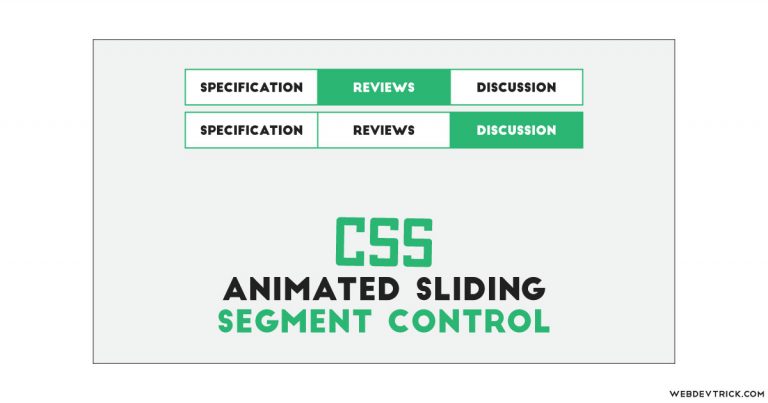 CSS Animated Segmented Control With Sliding Effect | Pure CSS3