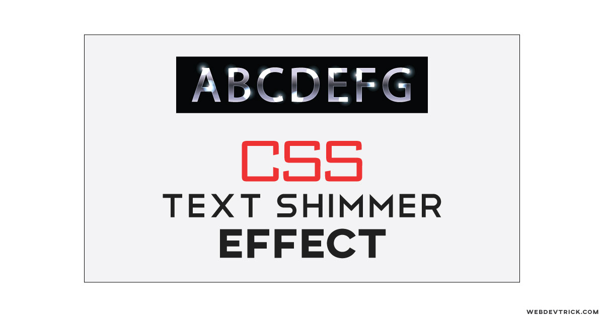 Pure CSS Shimmer Text Effect With Loop Moving | Text Shine Effect