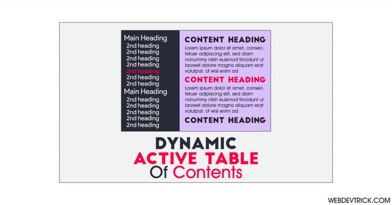 dynamic table of contents