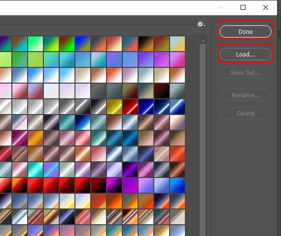 how to load gradient in photoshop