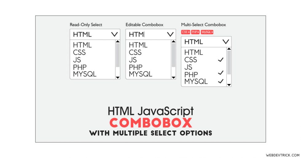 HTML Combobox With JavaScript And CSS Combobox Types Patterns