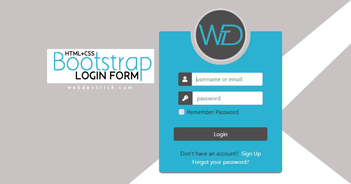 Html Css Bootstrap Login Form Source Code 