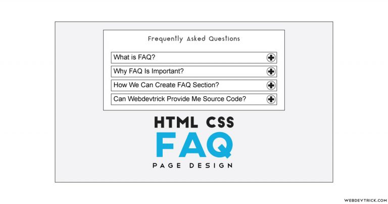HTML CSS FAQ Design With jQuery Accordion | FAQ Section Design