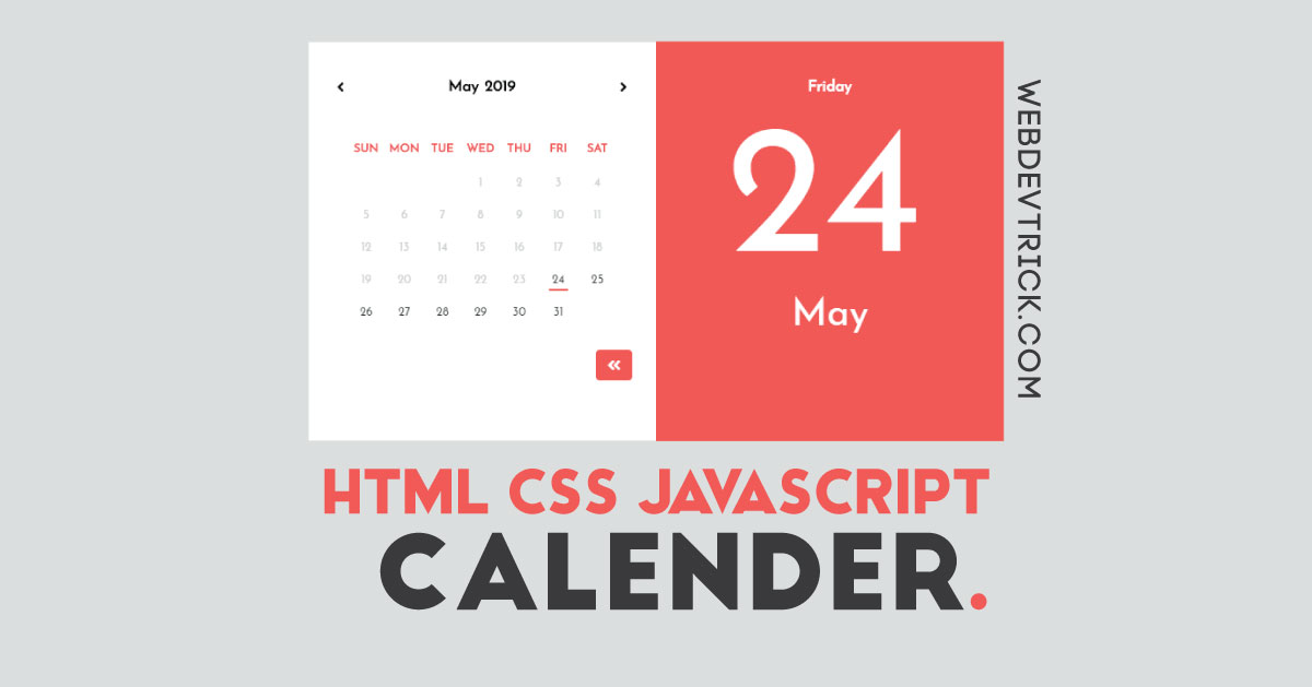 HTML CSS JavaScript Calendar Animated JQuery Calendar