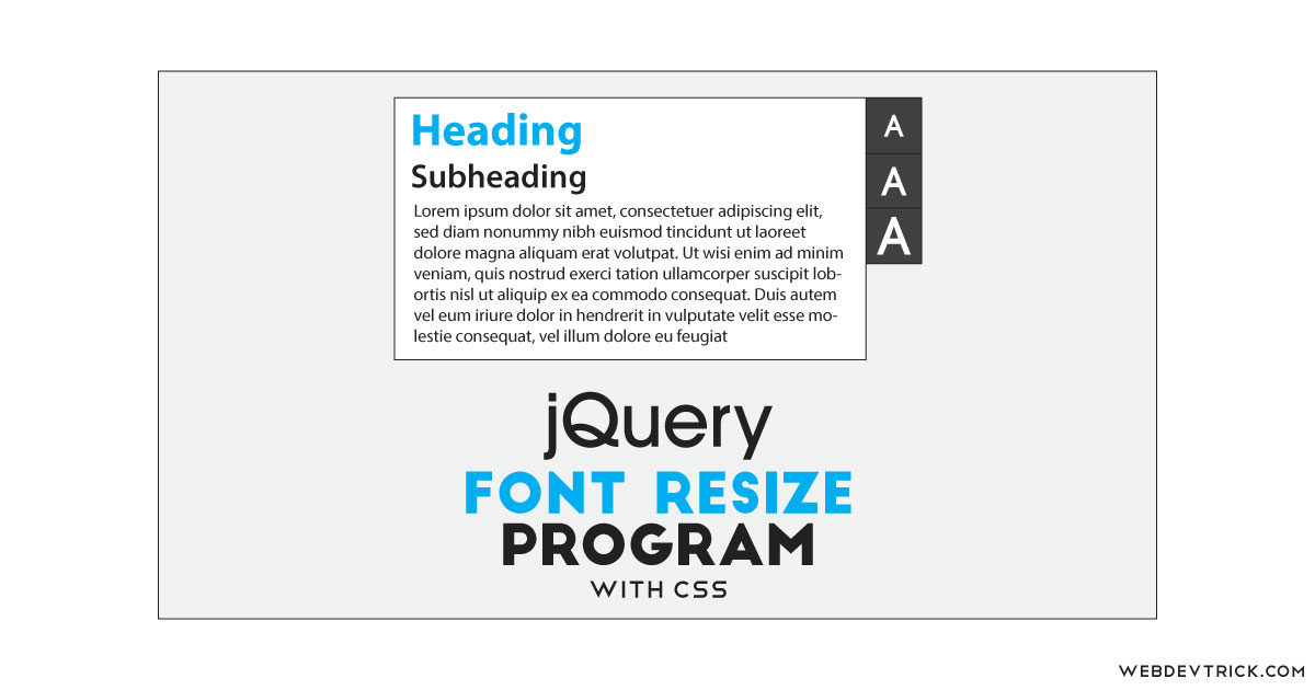 jQuery Font Resize Program With Modify CSS Values | Change Font Size