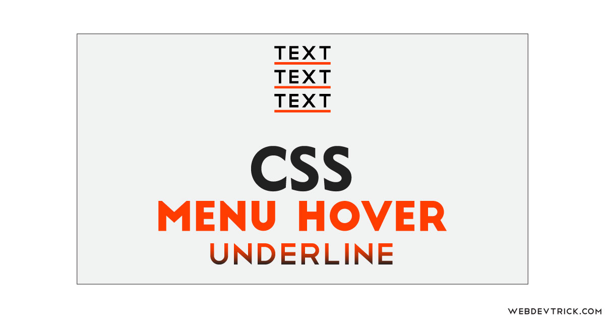 CSS Menu Hover Underline Effect | Line in Bottom Of Text