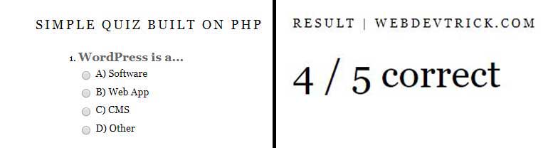 php quiz code