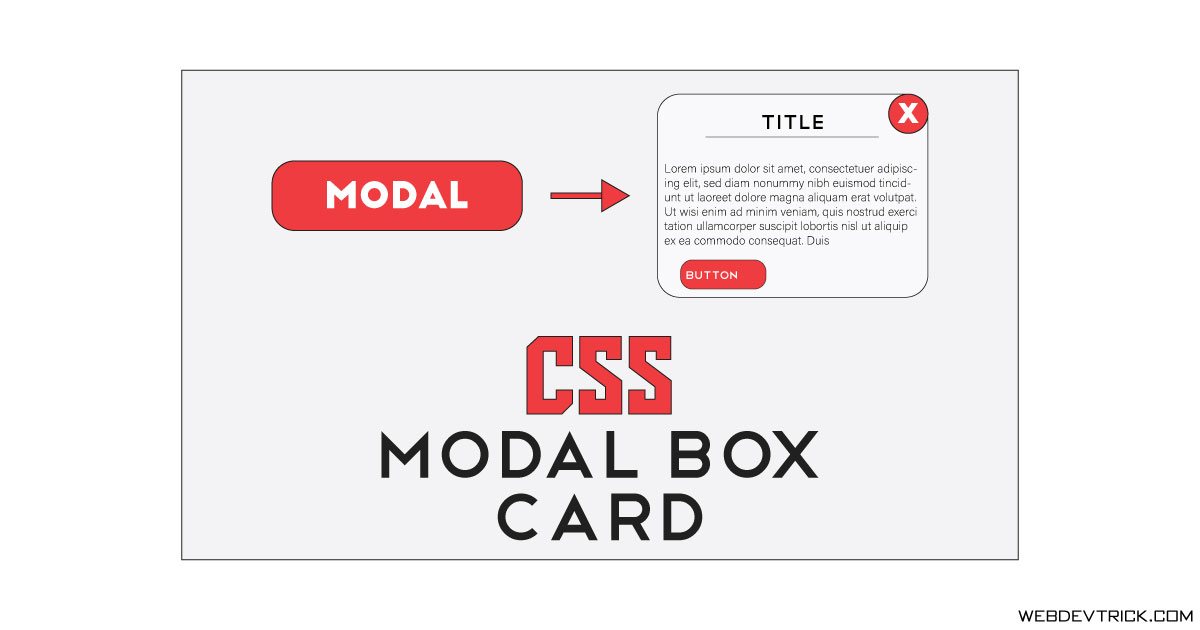 Pure CSS Modal Box Card With HTML | Popup Modal Card