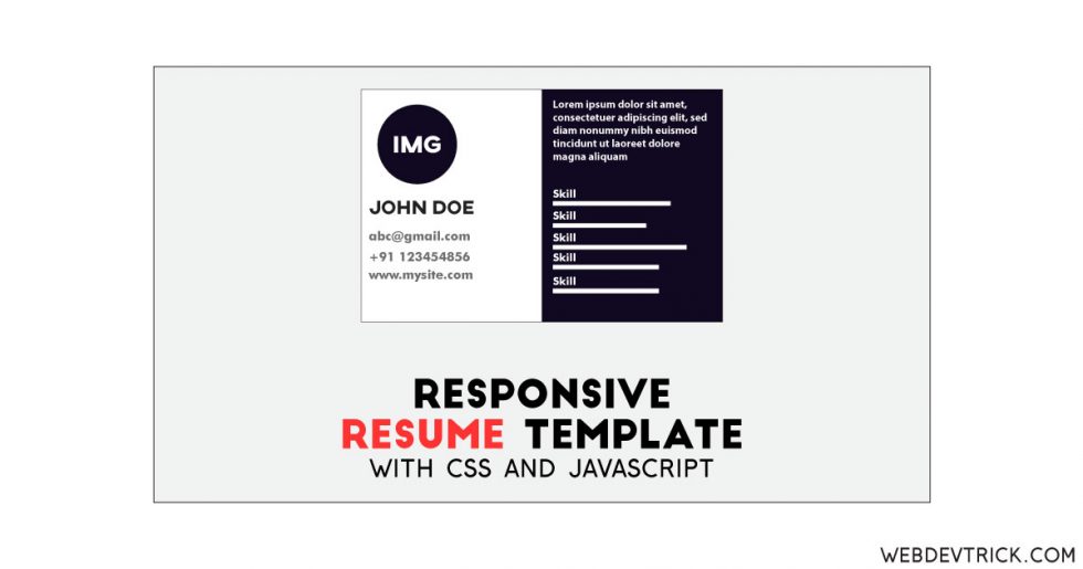 Responsive Resume Template With HTML and CSS Personal Resume